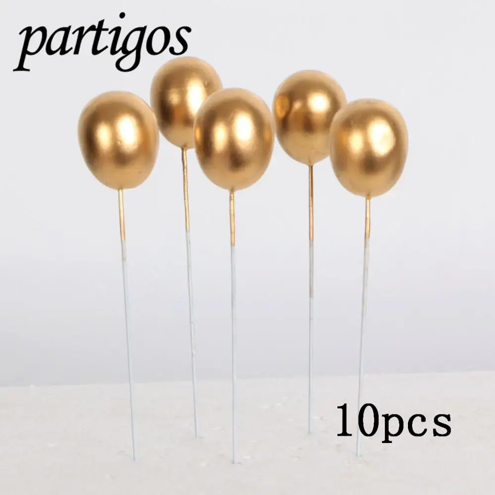 10pcs Gold 10 шт. торт Топпер воздушные шары вставка для торта Свадьба День Рождения украшения Единорог вечерние Suprise детское украшение для душа - Цвет: 10pcs Gold