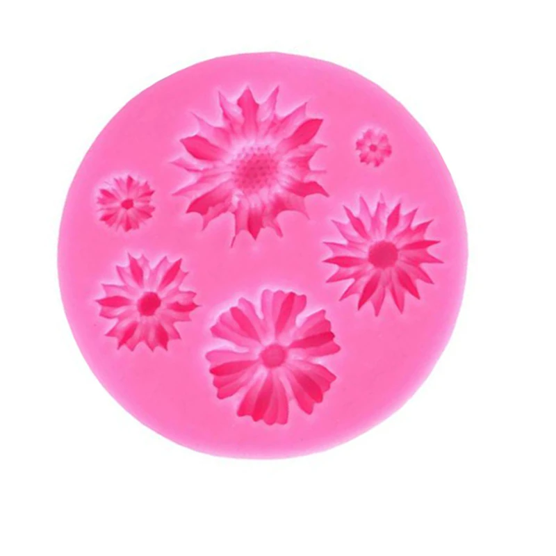 DIY Sun Flower силиконовая форма 3D инструменты для украшения торта Sugarcraft формы помадки