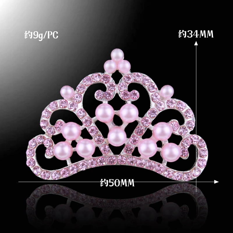 5 шт. розовый жемчуг пришивной Crown Металл горный хрусталь кнопки сплава свадебный