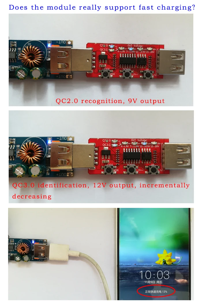 12V24V до 5В USB Поддержка устройство, док-станция Qualcomm QC3.0 максимальная 24 W Регулируемый Мощность модуль преобразователя Input6V-32V QC2.0 AFC BC1.2 sfcp