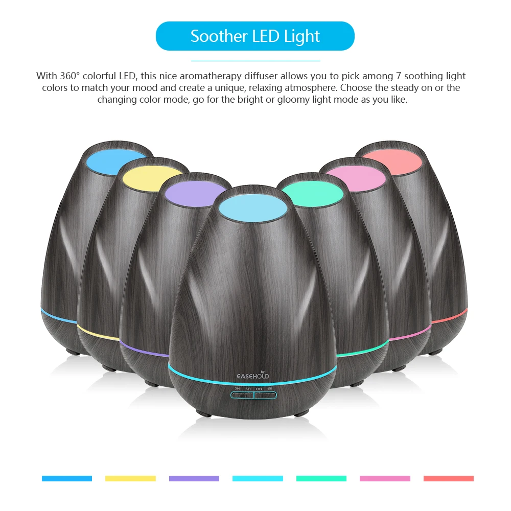 EASEHOLD ультразвуковой увлажнитель воздуха с ароматизатором 400 мл|cool mist humidifier|mist