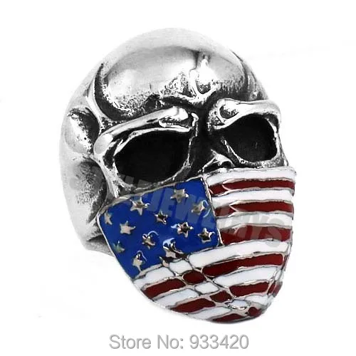 Мужское Винтажное кольцо из нержавеющей стали разноцветное с американским