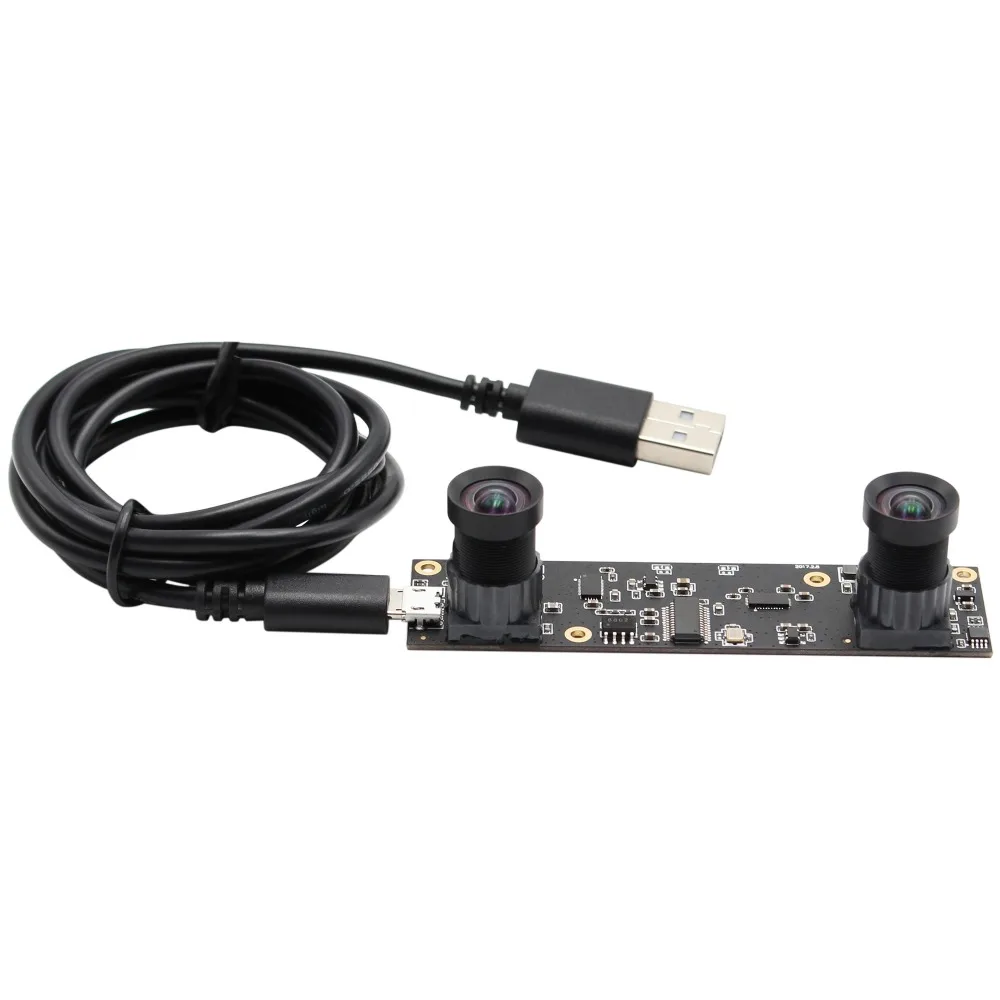 

USB Webcam 1080P HD No Distortion Dual Lens USB Camera Module Aptina AR0330 2MP UVC OTG Mini Sereo Video Camera Free Driver