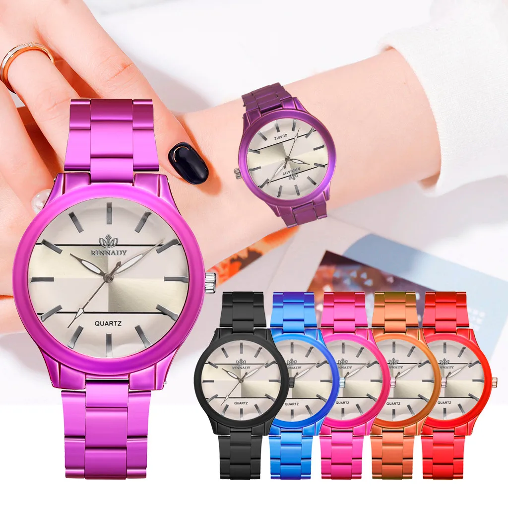 Роскошные модные повседневные женские часы простые без цифрового белого