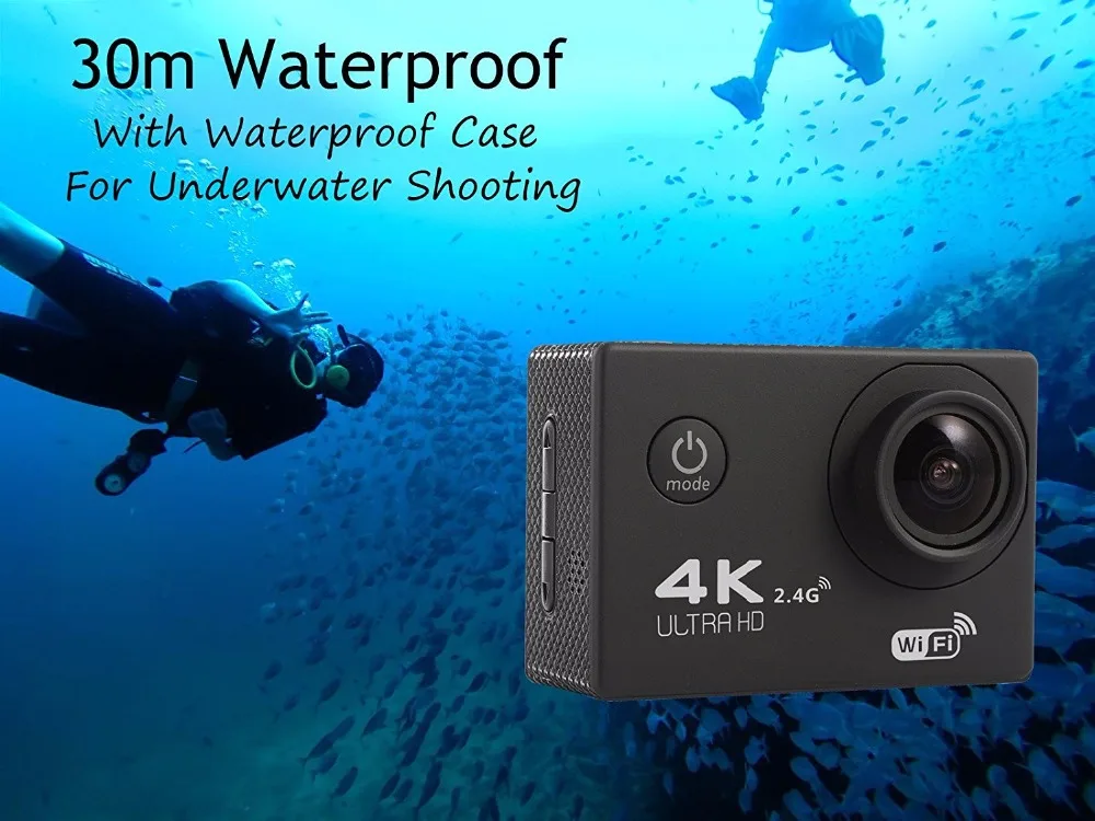 4 К 170 углы объектива 16MP WI-FI Action Sports Камера 1080 P HD шлем 30 м Водонепроницаемый