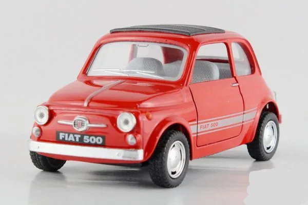 Красный Новые 4 вида цветов черный красный синий модель сплава 1:24 мини FIAT 500 две двери можно открыть задерживаете Oyuncak араба игрушки для детей - Цвет: Красный
