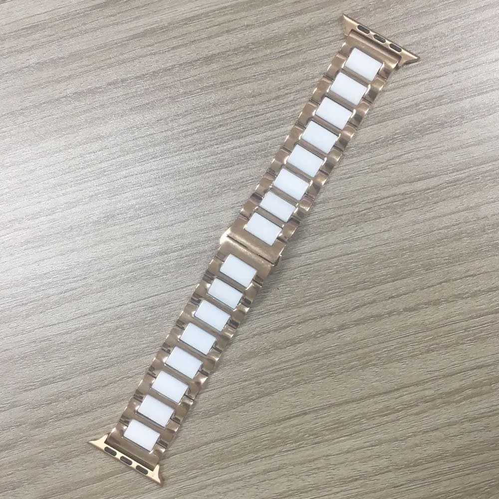 Браслет керамический из нержавеющей стали для Apple Watch Band Series 6 SE 5 4 3 ремешок 40 мм 44 38
