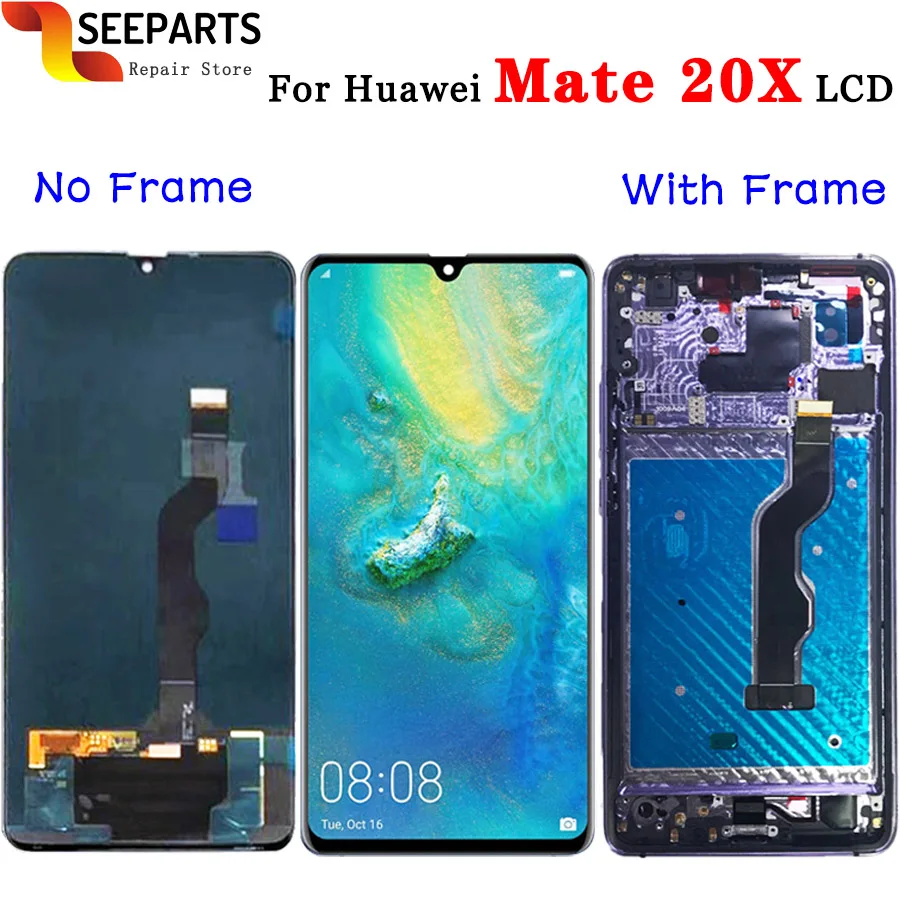 Pantalla t&aacute;ctil LCD 100% probada para Huawei Mate 20X, montaje de digitalizador, piezas de repuesto de 7,2 "para Huawei Mate 20 X-0