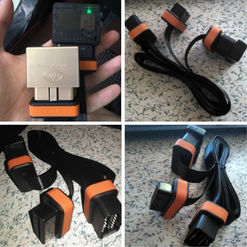 Новейший OBD OBD2 соединительный кабель 1 к 2 с плоской лапша линия удлинитель для Golo4