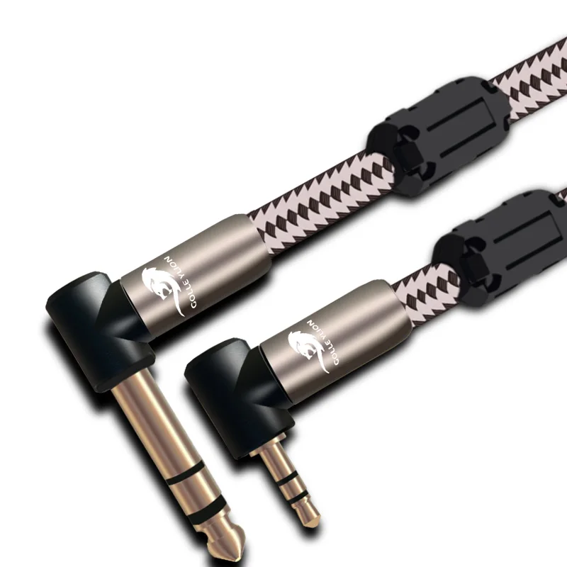 Hi end аудиокабель под углом 3 5 Mini Jack to 6 35 мм 1/4 &quotразъем TRS кабель для подключения