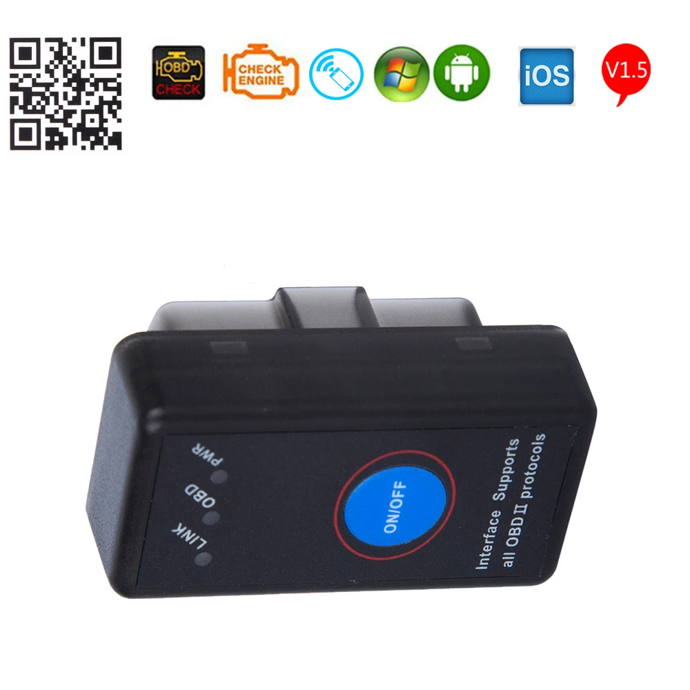 Super Mini V1.5 ELM327 Bluetooth 4 0 OBD2 OBDII автомобильный код для Android IOS Symbian Windows с чипом