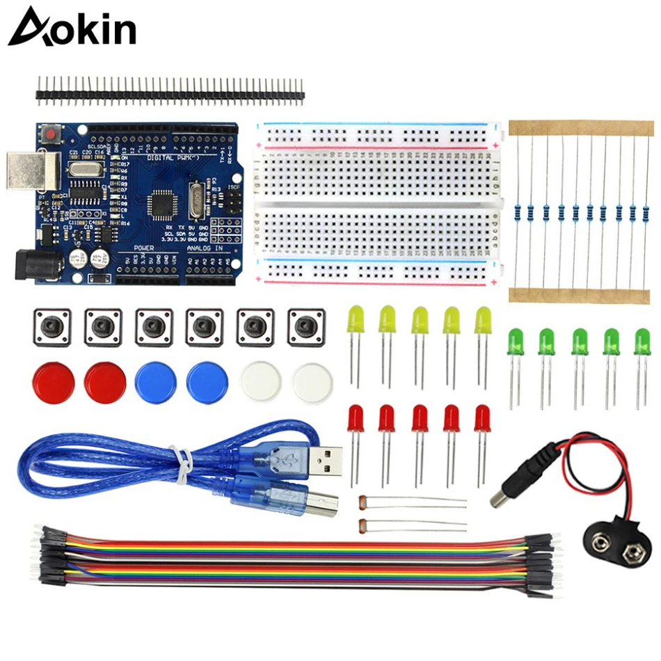 UNO R3 Starter Kit мини макет светодиодный Перемычка кнопка для Arduino Diy RC игрушки комплект