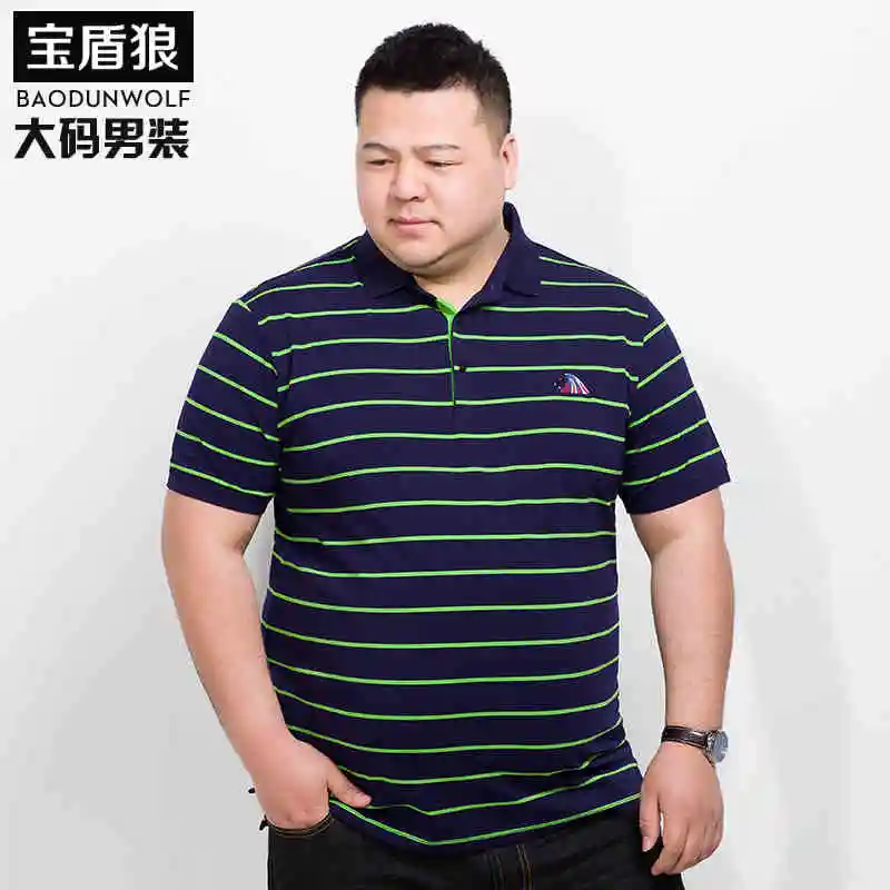Мужская полосатая рубашка поло размера плюс 10XL 8XL 6XL 5XL 4XL новая летняя брендовая