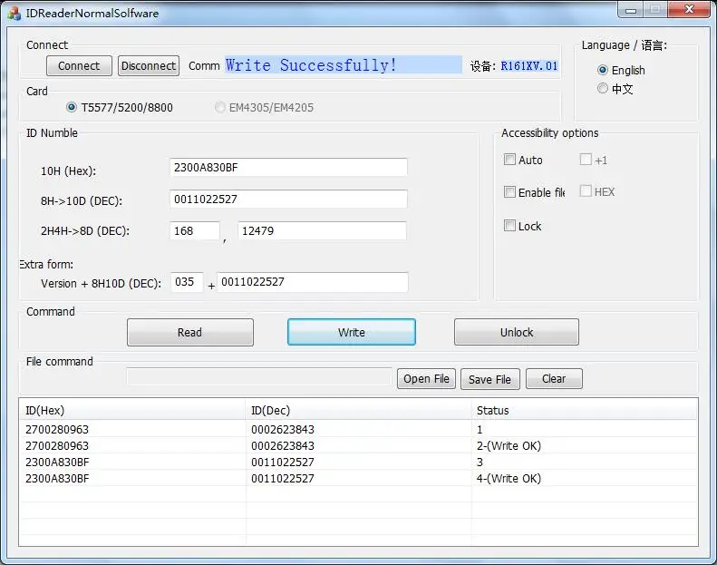 Абсолютно безопасный 125 кГц rfid копия EM4100 T5577 125 кГц RFID считыватель писатель USB+ 5 шт перезаписываемая карта+ 5 шт ID тег для доступа