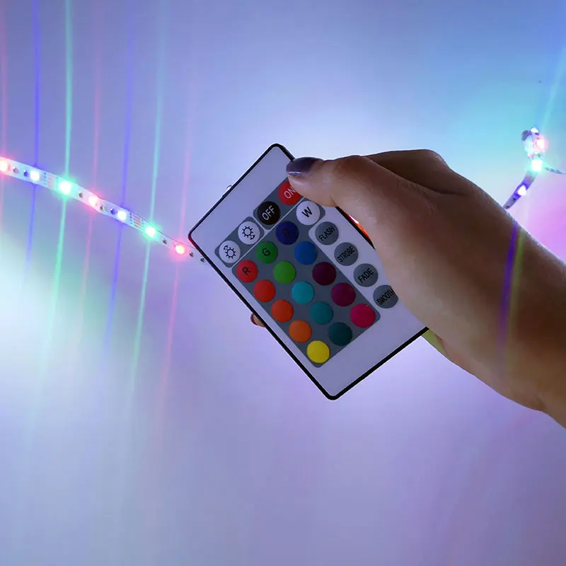 5V 6V 0 5 M 1M 2M 3M 4M 5M noватеростойкая RGB 3528SMD Светодиодная лента может изменить цвет для