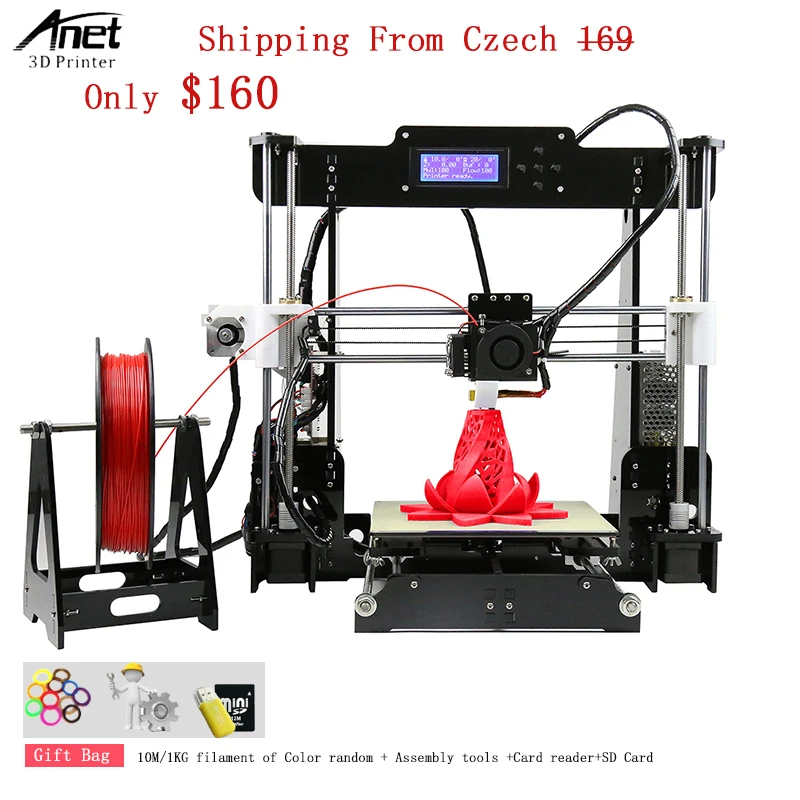 Высокая точность чем Reprap i3 Anet A8 3d Принтер Комплект опционально Автоматическая