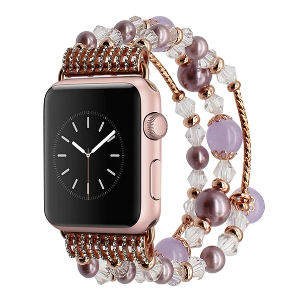Изделия ремешок+ Адаптеры для сим-карт для iwatch Apple Watch 38 мм 42 мм серии 1 2 3 Для женщин Агат браслет из бисера сталь Группы ремешок