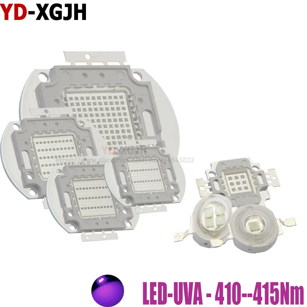 

High Power Light UV Purple LED 3W 5W 10W 20W 30W 50W 100W 365nm 375nm 385nm 395nm 405nm for 410nm Ultraviolet Bulbs Lamp Chips