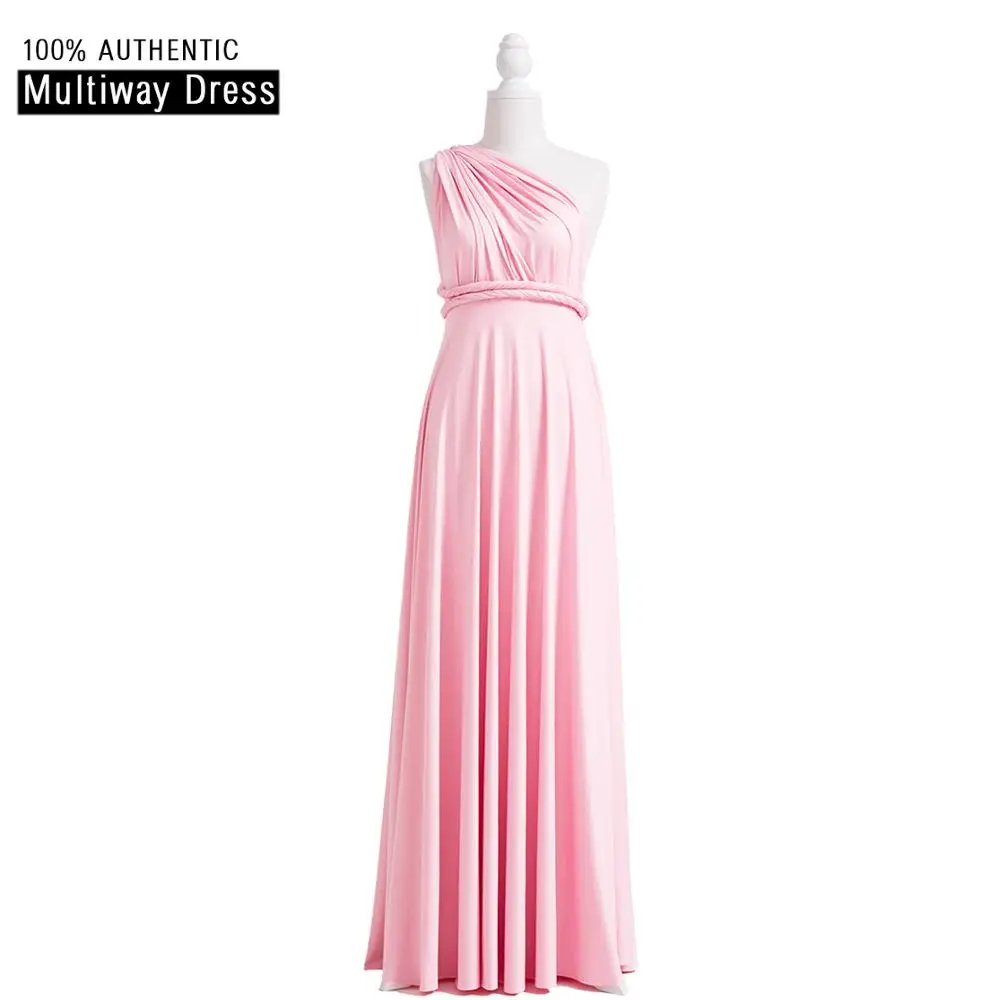 Blush Pink Красное платье подружки невесты рубиновое длинное платье длинный широкий шарф Макси платье с бретельками - Цвет: Blush Pink