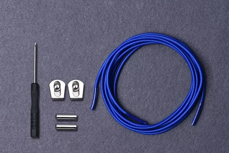 Royal blue 1 пара эластичных шнурков с металлической пряжкой новые шнурки без галстука для детей и взрослых быстро ленивые кроссовки шнурки - Цвет: Royal blue