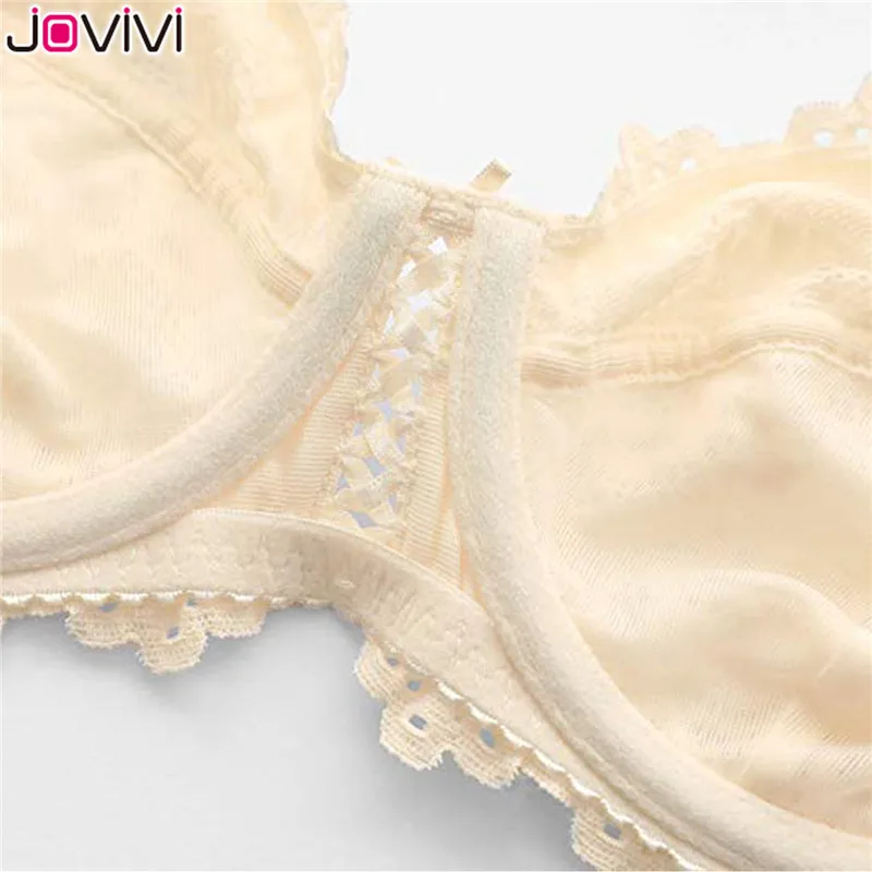 Jovivi, модные женские бюстгальтеры, полный охват, бюстгальтер без косточек, мягкая чашка, цветочный кружевной бюстгальтер на косточках, черный/белый/телесный, женский бюстгальтер, бюстгальтер 1 шт