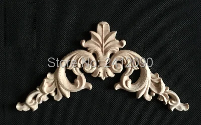 Антикварные 2 шт декоративные деревянные аппликации для мебели Декор Двери шкафа