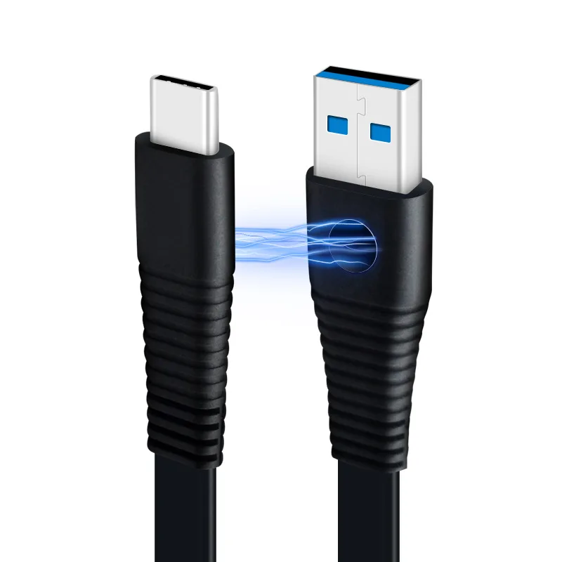 Thbelieve USB к USBC Магнитный кабель 1 м плоский Type C 3 0 зарядка передачи данных шнуры для