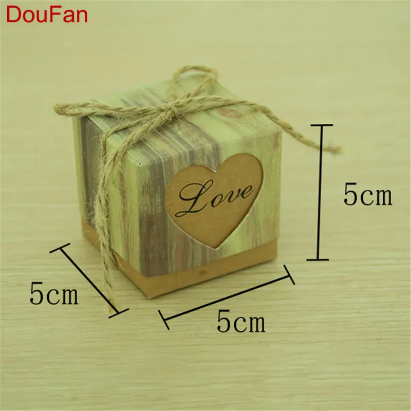 DouFan 10 шт. Антикварные коробки из крафт бумаги для конфет маленькие сумки с полым
