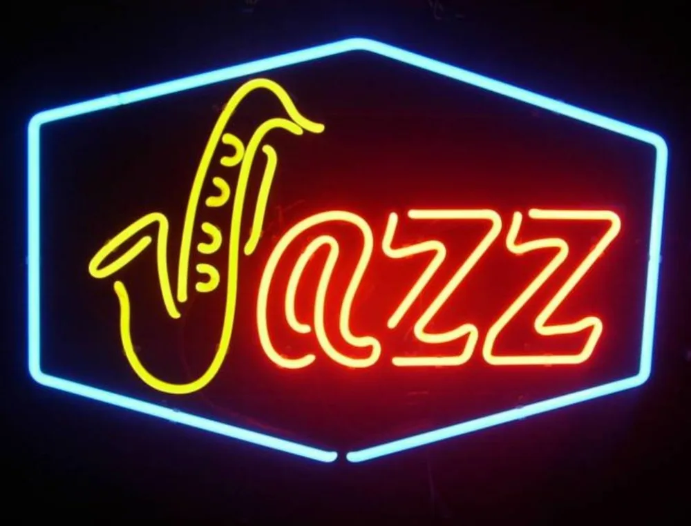 

Стеклянная неоновая светосветильник Вывеска на заказ Jazz Music Band