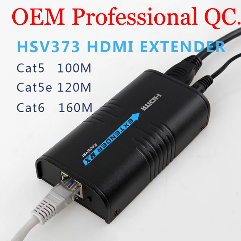 YUMQUA HDMI удлинитель передатчик по TCP/IP UTP/STP CAT5e/6 LAN приемник Поддержка 1080p @ 60 Гц HSV373