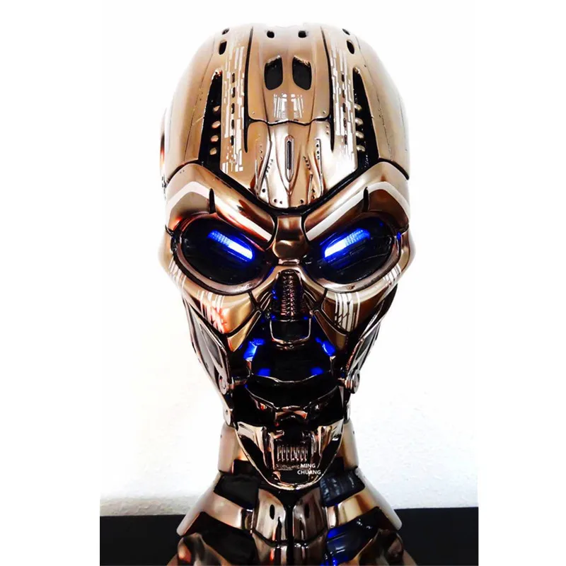 Статуя Terminator Арнольда Шварценеггера светодиодный подсветкой обхват глаз Череп