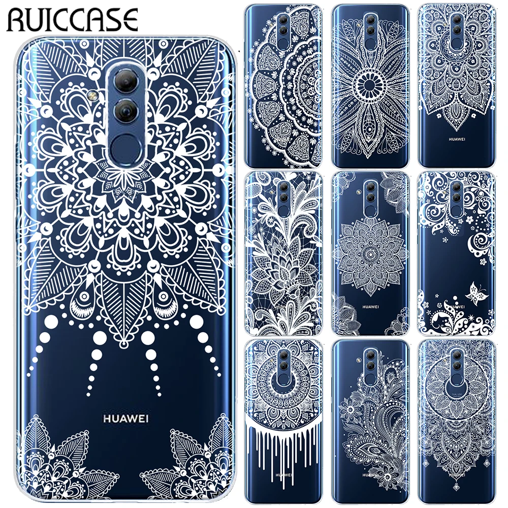 Белые пикантные цветочный Мягкие TPU чехол для huawei Коврики 10 20 Lite Pro Honor 9 10 Lite 8X 8C 7A Y6 2018 NOVA 3 3I 4 цветок Капа