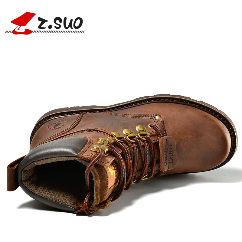 Z. Suo/мужские ботинки модные кожаные мужские высококачественные рабочие botas hombre|men