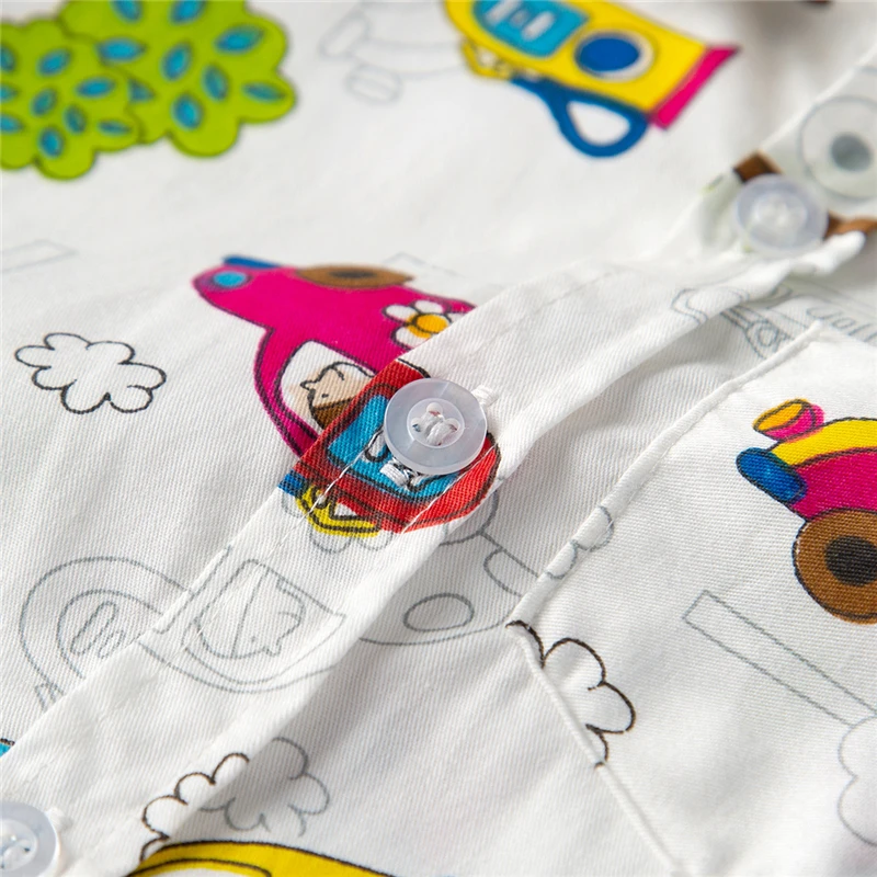 Модный Детский комбинезон с машинкой комбинезоны короткими рукавами Одежда для
