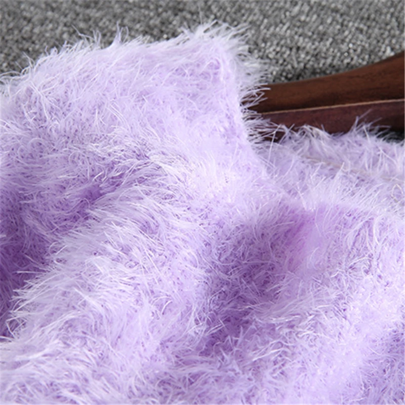 Korean style Women's Candy colors Mohair Wool Sweater 2019 Winter Soft Thicken Warm Knitted Women Sweet Short Sweaters | Женская