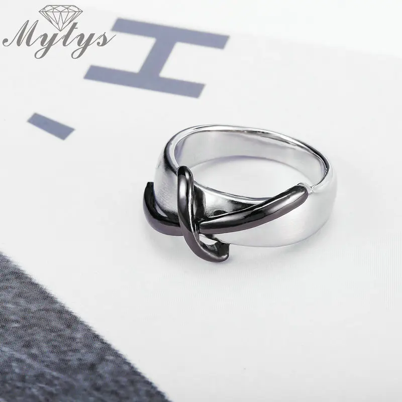 Mytys черные Серебряные двухцветные золотые смешанные цвета кольцо с