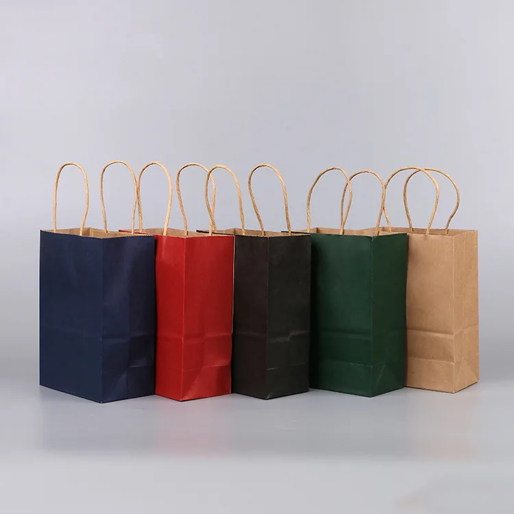 

40PCS DIY Multifunction Soft Color Paper Bag with Handles 21x15x8cm Festival Gift Bag High Quality Shopping Bags Kraft Paper