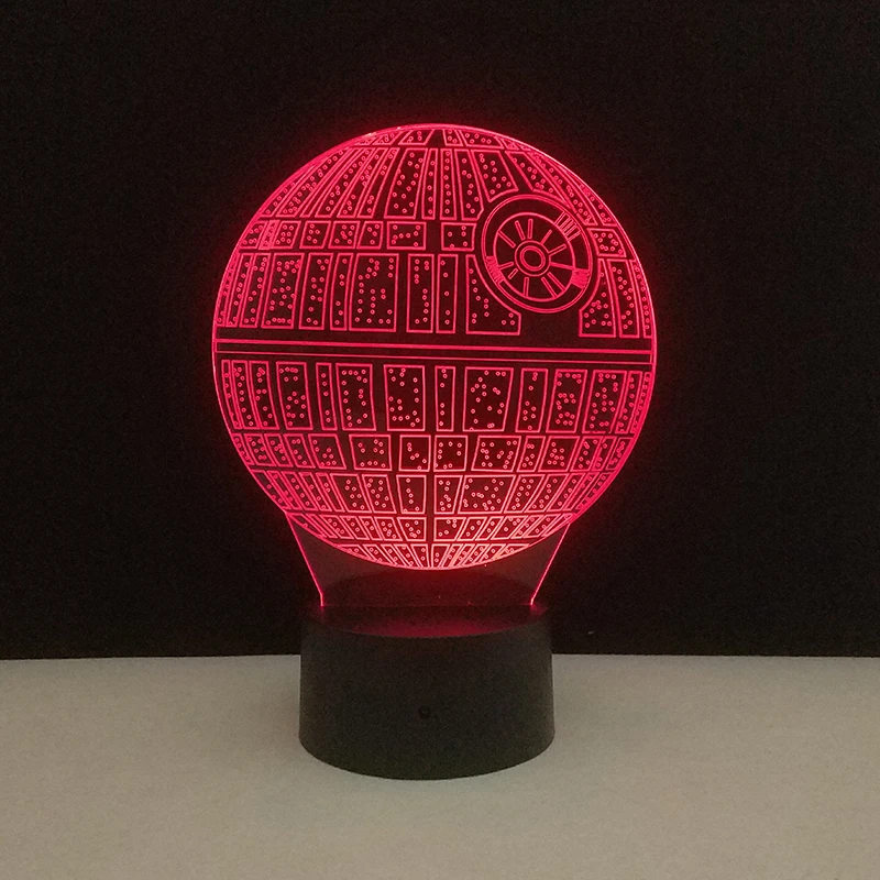 Creative Death Star 3D Lamp LED Night Lights USB Mood Light Multicolor Touch Kids Lamps Home Baby Luminaria Lava | Лампы и освещение