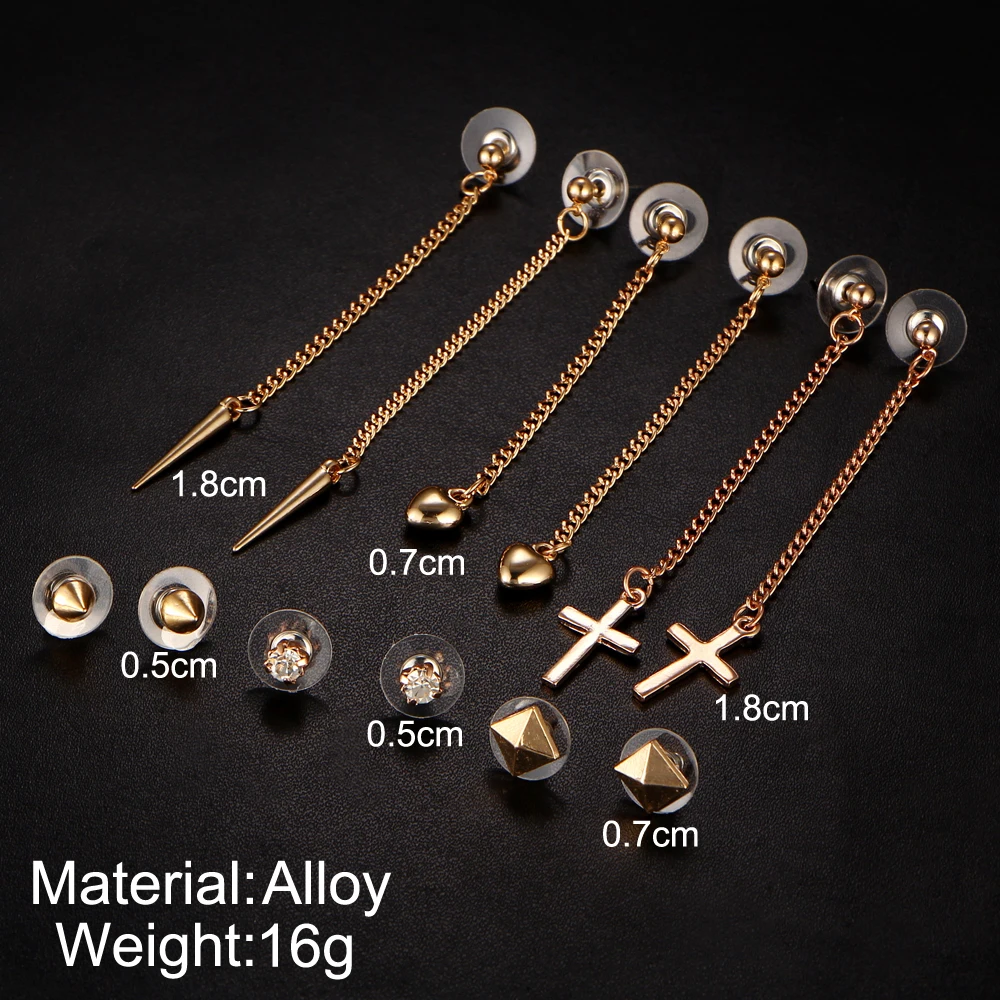 IF ME трендовые золотые серьги гвоздики для женщин смешанные Геометрические