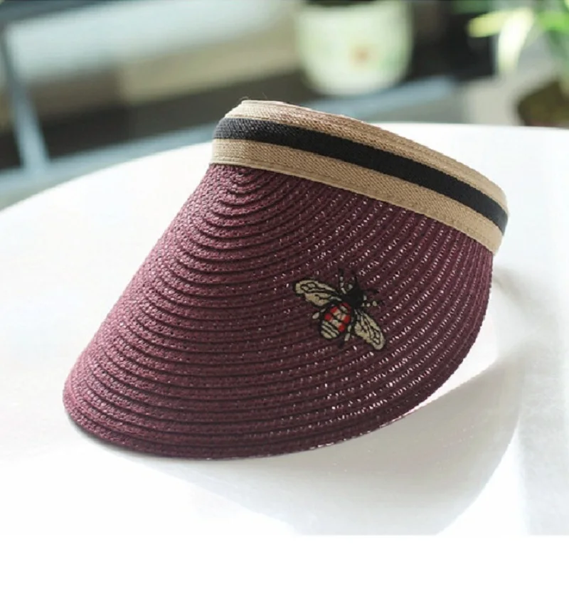 Для женщин шляпа с широкими полями на открытом воздухе вышитой Пчелой и скрепный