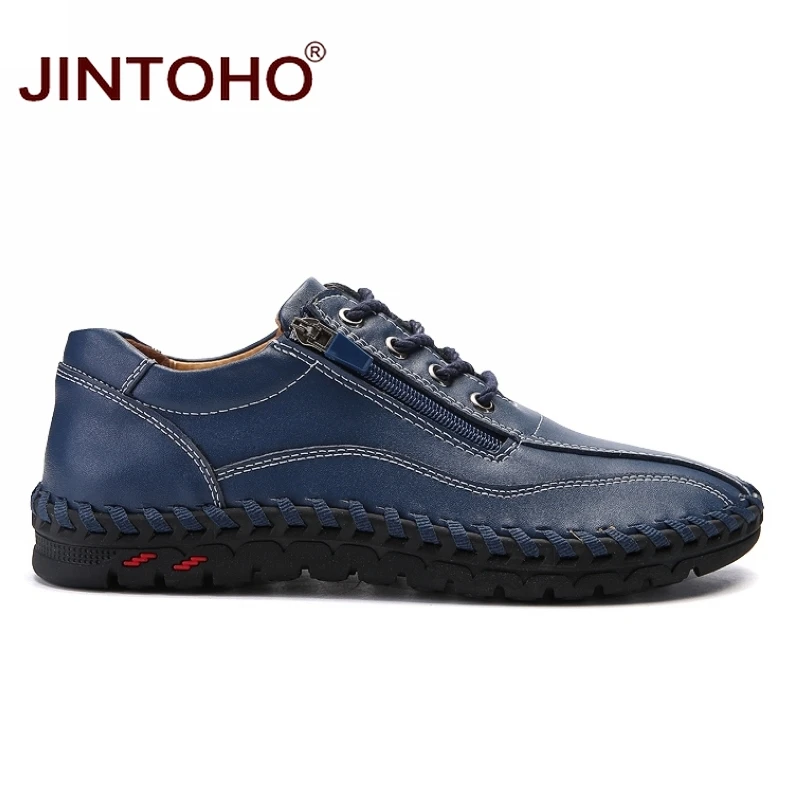 Туфли JINTOHO мужские из натуральной кожи Повседневная модная брендовая