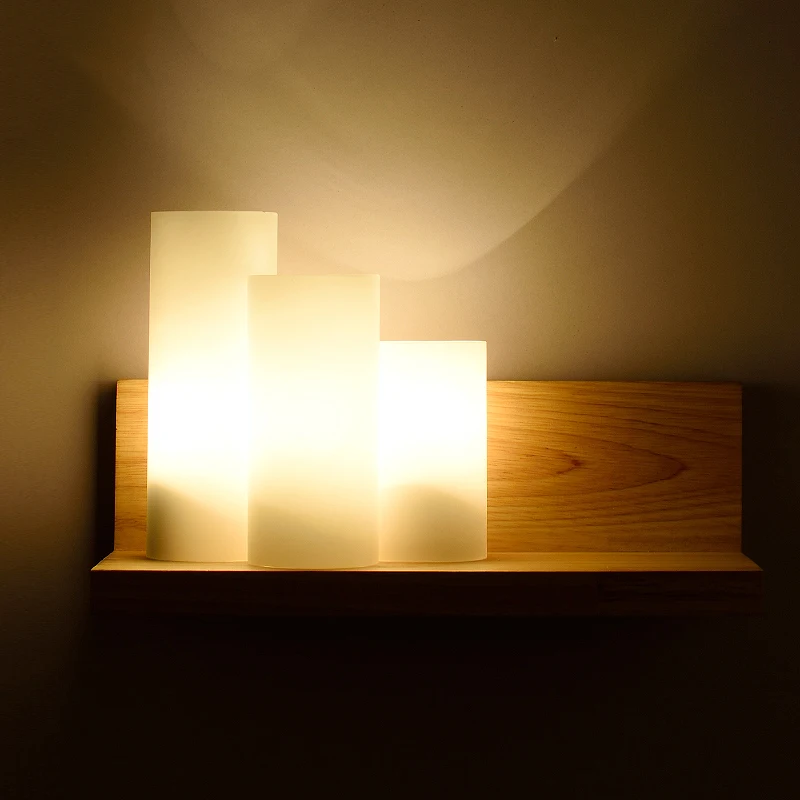 Современные светильники лофт стекло дуб дерево светодиодные Настенные спальни