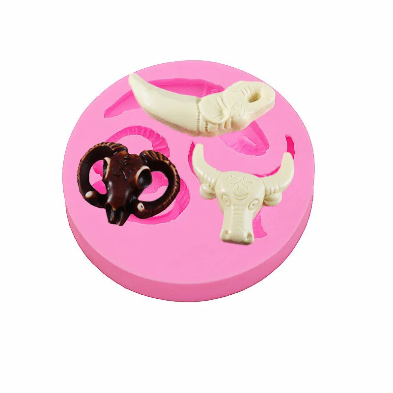 Gadgets помадка Формочки Ngau Tau рога силиконовые формы с длинным рожком Western Food Safe Fondant