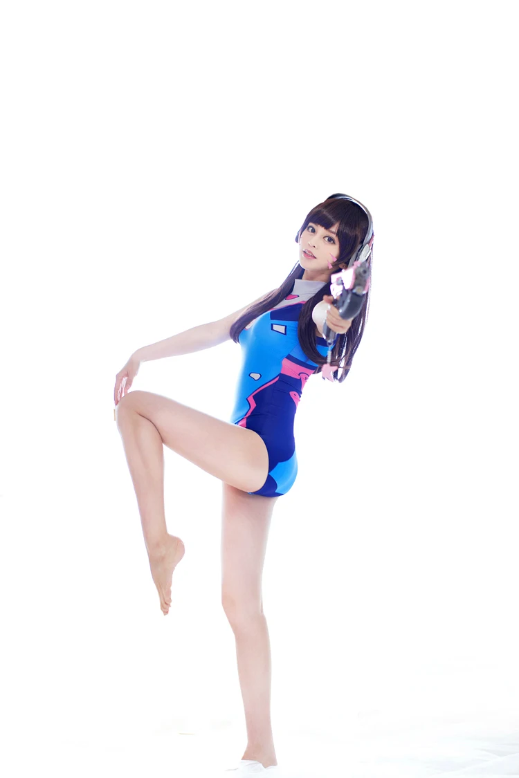 Новинка 2018 костюм для косплея игры OW D.VA сексуальный женский цельный купальник