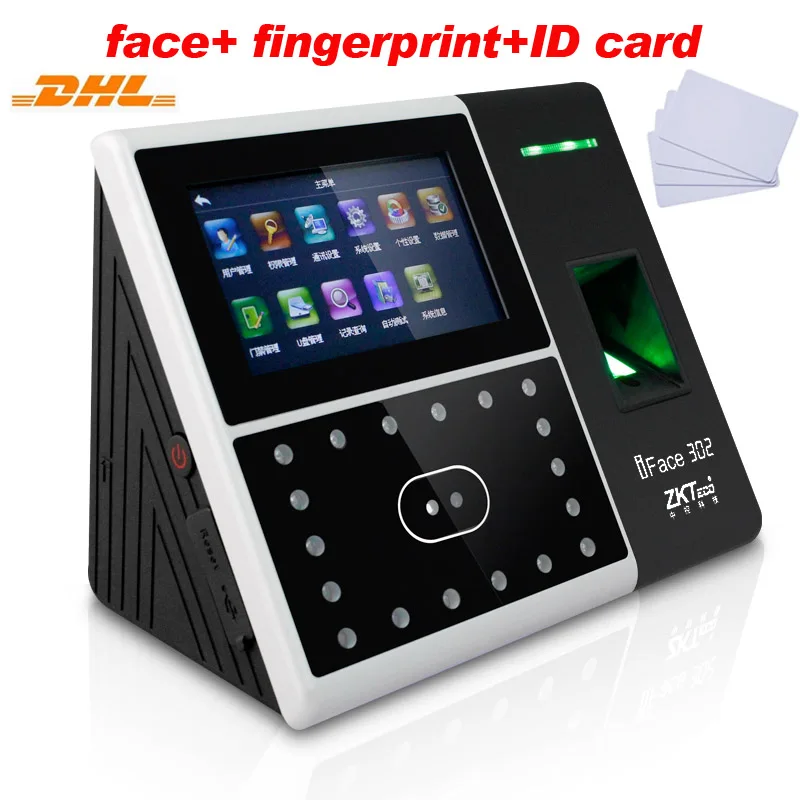 ZK лица + отпечатков пальцев ID Card Бесплатная доставка DHL Биометрические Время