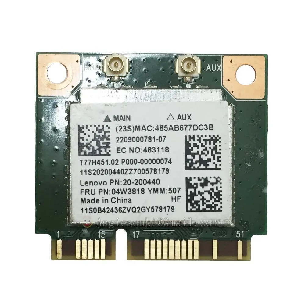 RT8723BE PCI E WiFi + BT4.0 WLAN карта FRU:04W3818 802.11bgn 150m комбинированный адаптер для Realtek Lenovo B5400