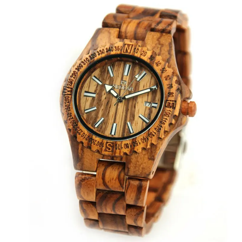 2017 новый роскошный моды простые мужские часы повседневная творческие орех