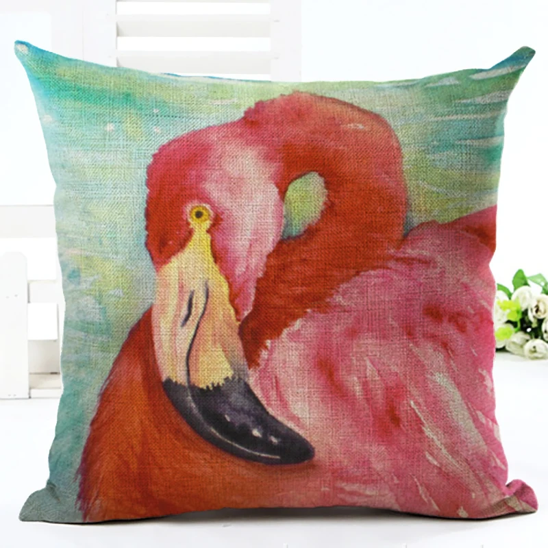 Сделать Подушки-45 см * 45 Чехлы для подушек пальмовых листьев Фламинго кактус