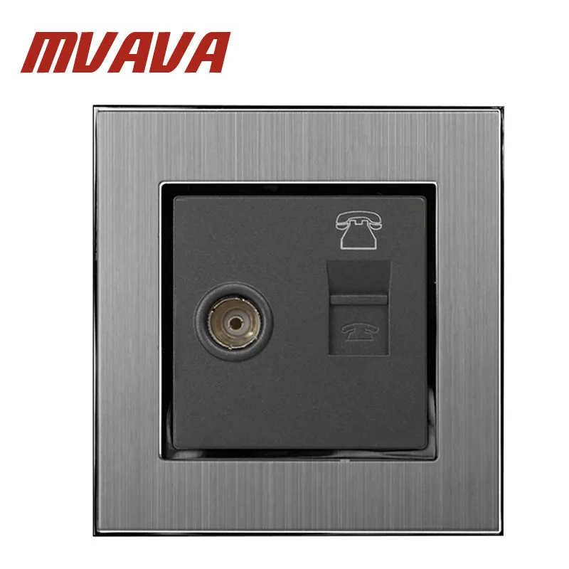 MVAVA TV + TEL розетка роскошный металлический кабель 110 250 В стандарт Великобритании