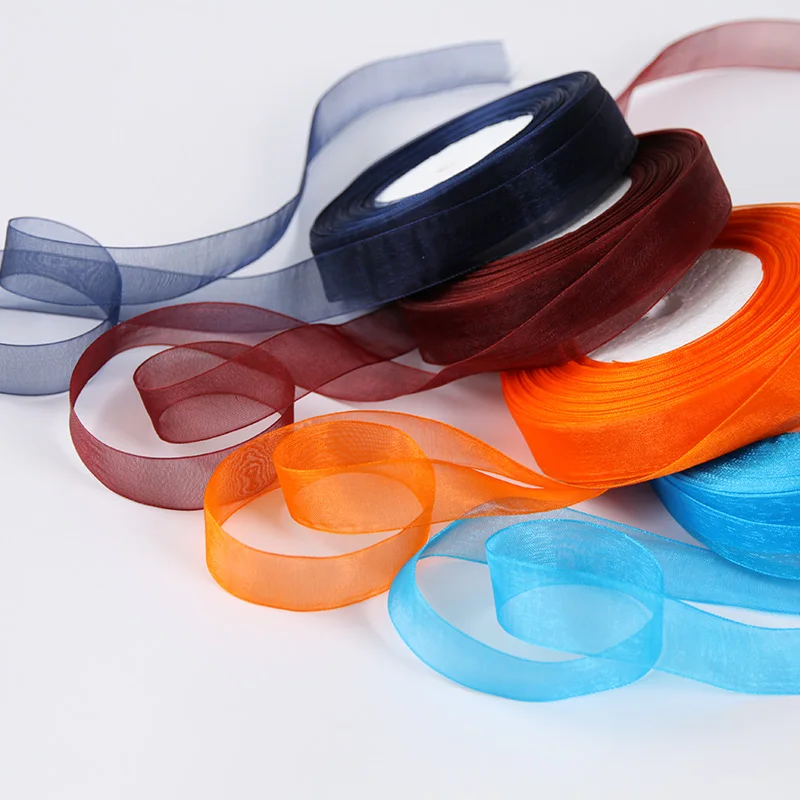 45Meters/Roll 20mm Chiffon Organza Ribbons for Wedding Birthday Party Decoration Christmas Halloween Gift Wrapping DIY Crafts | Дом и сад